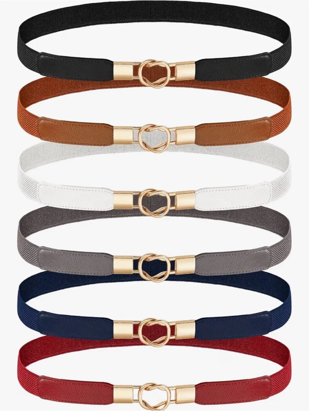 Four pack women’s stretchy waist belt Red, brown, black, Tan NEW
